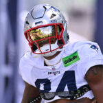 Jul 28, 2025; Foxborough, MA, USA; New England Patriots wide receiver Kendrick Bourne (84) heads to the practice fields for training camp at Gillette Stadium. Mandatory Credit: Eric Canha-Imagn Images