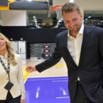 Lakers Luka Doncic Aug 2, 2025; El Segundo, CA, USA; Los Angeles Lakers Luka Doncic (77) talks with team co-owner Jeanie Buss following a press conference announcing the signing of a 3-year, $165 million contract extension at UCLA Health Training Center. Mandatory Credit: Jayne Kamin-Oncea-Imagn Images
