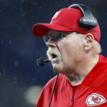 andy reid tiro chiefs Aug 15, 2025; Seattle, Washington, USA; Kansas City Chiefs head coach Andy Reid stands on the sideline during the fourth quarter against the Seattle Seahawks at Lumen Field. Mandatory Credit: Joe Nicholson-Imagn Images