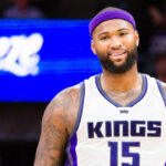 Jan 10, 2017; Sacramento, CA, USA; Sacramento Kings forward DeMarcus Cousins (15) smiles between plays against the Detroit Pistons during the fourth quarter at Golden 1 Center. The Sacramento Kings defeated the Detroit Pistons 100-94. Mandatory Credit: Kelley L Cox-USA TODAY Sports
