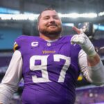Sep 15, 2024; Minneapolis, Minnesota, USA; Minnesota Vikings defensive tackle Harrison Phillips (97) walks off the field after the game against the San Francisco 49ers at U.S. Bank Stadium.