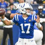Aug 16, 2025; Indianapolis, Indiana, USA; Indianapolis Colts quarterback Daniel Jones (17) throws a pass during the first half against the Green Bay Packers at Lucas Oil Stadium.