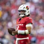 Jan 5, 2025; Glendale, Arizona, USA; Arizona Cardinals quarterback Kyler Murray (1) against the San Francisco 49ers at State Farm Stadium.