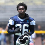 Jul 22, 2025; Oxnard, CA, USA; Dallas Cowboys cornerback DaRon Bland (26) during training camp at the River Ridge Fields. Mandatory Credit: Kirby Lee-Imagn Images