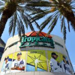 Mar 30, 2023; St. Petersburg, Florida, USA; A general view of the outside of Tropicana Field on opening day between the Tampa Bay Rays and against the Detroit Tigers. Mandatory Credit: Kim Klement-USA TODAY Sports