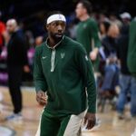 Apr 2, 2024; Washington, District of Columbia, USA; Milwaukee Bucks guard Patrick Beverley (21) warms up before the game between the Washington Wizards and the Milwaukee Bucks at Capital One Arena. Mandatory Credit: Reggie Hildred-USA TODAY Sports