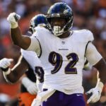 Oct 6, 2024; Cincinnati, Ohio, USA; Baltimore Ravens defensive tackle Nnamdi Madubuike (92) reacts after sacking Cincinnati Bengals quarterback Joe Burrow (not pictured) in the second half at Paycor Stadium.