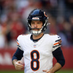 Nov 3, 2024; Glendale, Arizona, USA; Chicago Bears kicker Cairo Santos (8) against the Arizona Cardinals at State Farm Stadium. Mandatory Credit: Mark J. Rebilas-Imagn Images