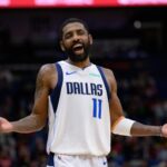 Kyrie Irving Mavericks Viraliza Jan 29, 2025; New Orleans, Louisiana, USA; Dallas Mavericks guard Kyrie Irving (11) reacts to fan during the second half against the New Orleans Pelicans at Smoothie King Center. Mandatory Credit: Matthew Hinton-Imagn Images