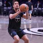 Feb 5, 2025; Brooklyn, New York, USA; Washington Wizards guard Malcolm Brogdon (15) warms up prior to the game against the Brooklyn Nets at Barclays Center.