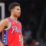 76ers consideram trocas para manterem Quentin Grimes Mar 23, 2025; Atlanta, Georgia, USA; Philadelphia 76ers guard Quentin Grimes (5) in action against the Atlanta Hawks in the third quarter at State Farm Arena. Mandatory Credit: Brett Davis-Imagn Images