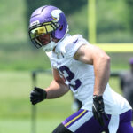 Jun 10, 2025; Minneapolis, MN, USA; Minnesota Vikings safety Harrison Smith (22) practices during minicamp at the Minnesota Vikings Training Facility. Mandatory Credit: Matt Krohn-Imagn Images