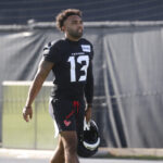 Jul 23, 2025; Houston, TX, USA; Houston Texans wide receiver Christian Kirk (13) during training camp at Houston Methodist Training Center.