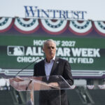 MLB Aug 1, 2025; Chicago, IL, USA; Baseball commissioner Rob Manfred announces Major League Baseball and the Chicago Cubs will host the 2027 All Star game at Wrigley Field. Mandatory Credit: David Banks-Imagn Images