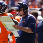 Sep 7, 2025; Denver, Colorado, USA; Denver Broncos head coach Sean Payton in the first half at Empower Field at Mile High. Mandatory Credit: Ron Chenoy-Imagn Images