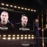 Gyökeres e Pajar vencendo o Troféu Gerd Müller na Bola de Ouro 2025