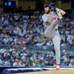 Sep 30, 2025; Bronx, New York, USA; Boston Red Sox pitcher Garrett Crochet (35) throws a pitch during the fourth inning against the New York Yankees during game one of the Wildcard round for the 2025 MLB playoffs at Yankee Stadium.