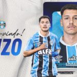 Pôster de divulgação do Grêmio para o anúncio do lateral-esquerdo Enzo, de 22 anos