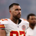 [US, Mexico & Canada customers only] Sep 5, 2025; Sao Paulo, BRAZIL; Kansas City Chiefs tight end Travis Kelce (87) looks dejected after a NFL game against the Los Angeles Chargers at Corinthians Arena.
