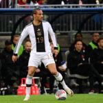 Ex-Bayern de Munique, a foto mostra Leroy Sané em campo pela Seleção da Alemanha