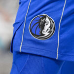 Nov 5, 2023; Dallas, Texas, USA; A view of the Dallas Mavericks logo during the game between the Dallas Mavericks and the Charlotte Hornets at the American Airlines Center. Mandatory Credit: Jerome Miron-USA TODAY Sports