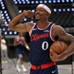 Sep 29, 2025; Inglewood, CA, USA; Los Angeles Clippers guard Bradley Beal (0) photographed during media day at Intuit Dome.