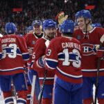 Canadiens Comemoram Vitoria Kraken NHL Eric Bolte-Imagn Images