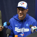 Oct 23, 2025; Toronto, ON, Canada; Toronto Blue Jays pitcher Max Scherzer (31) during media day before game one of the World Series at Rogers Centre. Mandatory Credit: John E. Sokolowski-Imagn Images