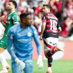 Arrascaeta comemorando seu gol em Flamengo 3 x 2 Palmeiras - Brasileirão, 19/10/2025