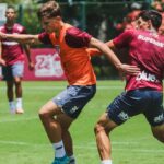 Gustavo Santana em treino do São Paulo