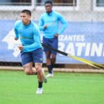 Cristian Olivera em treino do Grêmio