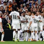 Jogadores do Real Madrid comemorando gol contra o Barcelona - La Liga, 26/10/2025