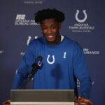 Indianapolis Colts cornerback Sauce Gardner meets with the media on Thursday, November 6, 2025.