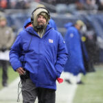 Nov 9, 2025; Chicago, Illinois, USA; New York Giants head coach Brian Daboll during the second half against the Chicago Bears at Soldier Field. Mandatory Credit: David Banks-Imagn Images