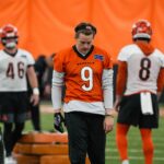 Bengals Joe Burrow (9) returns to practice on Monday November 10, 2025.