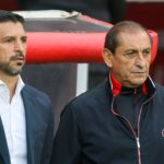 Emiliano Díaz (esquerda) e Ramón Díaz (direita) durante Internacional 2 x 2 Bahia - Brasileirão, Beira-Rio, 08/11/2025