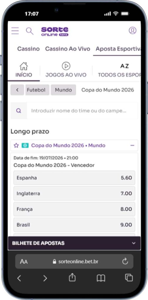 Sorte Online Copa do Mundo 2026