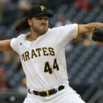 Blue Jays Oct 3, 2021; Pittsburgh, Pennsylvania, USA; Pittsburgh Pirates starting pitcher Cody Ponce (44) pitches against the Cincinnati Reds during the fifth inning at PNC Park. Mandatory Credit: Charles LeClaire-USA TODAY Sports