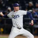 Sep 4, 2025; Tampa, Florida, USA; Tampa Bay Rays pitcher Pete Fairbanks (29) throws a pitch against the Cleveland Guardians in the ninth inning at George M. Steinbrenner Field. Mandatory Credit: Nathan Ray Seebeck-Imagn Images