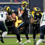 Rams Seahawks Onde assistir Nov 16, 2025; Inglewood, California, USA; Los Angeles Rams quarterback Matthew Stafford (9) sets to pass against the Seattle Seahawks at SoFi Stadium. Mandatory Credit: Jayne Kamin-Oncea-Imagn Images