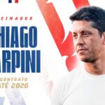 Pôster do anúncio de que Thiago Carpini é o novo técnico do Fortaleza