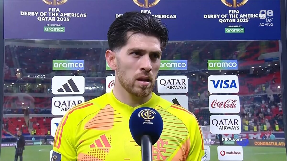 Rossi dando entrevista após a vitória do Flamengo sobre o Cruz Azul-MEX por 2 a 1 - Copa Intercontinental 2025, Doha, Catar, 10/12/2025