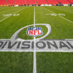playoffs da nfl Jan 21, 2023; Kansas City, Missouri, USA; AFC divisional round game logo pictured at GEHA Field at Arrowhead Stadium. Mandatory Credit: Jay Biggerstaff-USA TODAY Sports
