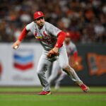 Sep 23, 2025; San Francisco, California, USA; St. Louis Cardinals third baseman Nolan Arenado (28) throws to first base for an out against the San Francisco Giants during the fourth inning at Oracle Park. Mandatory Credit: Eakin Howard-Imagn Images