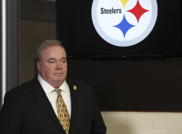 Jan 27, 2026; Pittsburgh, PA, USA; Pittsburgh Steelers head coach Mike McCarthy looks on at a press conference announcing him as the new Pittsburgh Steelers head coach at PNC Champions Club at Acrisure Stadium.. Mandatory Credit: Charles LeClaire-Imagn Images