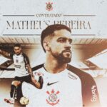 Pôster oficial do Corinthians da contratação do meio-campista Matheus Pereira, que jogou pelo Fortaleza em 2025
