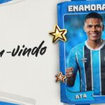 Pôster oficial da contratação do atacante colombiano José Enamorado, novo reforço do Grêmio