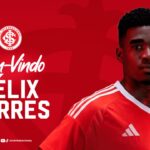 Pôster do Internacional da divulgação da contratação do zagueiro equatoriano Félix Torres