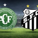 Escudos de Chapecoense (esquerda) e Santos (direita)