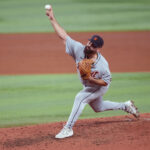 Sep 14, 2025; Miami, Florida, USA; Detroit Tigers starting pitcher Jose Urquidy (65) pitches against the Miami Marlins in the sixth inning at loanDepot Park. Mandatory Credit: Jim Rassol-Imagn Images